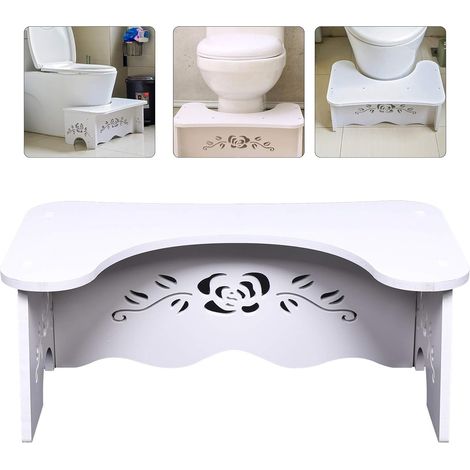 Taburete de inodoro, MDF, ángulo de 35°, 18 cm de alto, capacidad de 400 kg, baño (1/5)