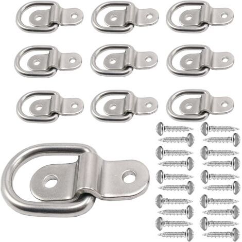 Anker-D-Ring, 1/4 Zoll, robuster Anhänger-Ankerbolzenring, 1200 Pfund Kapazität, Anhänger-Kartenturm, Ankerhalterung, Haken-Set für SUV, Wohnmobil, Wohnmobil, Van, Auto, Boot, Motorrad, Oberflächenmon (1/5)