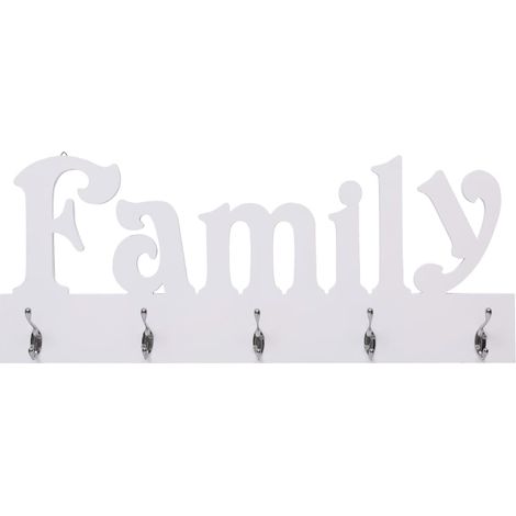 Porte-manteau mural pour Chambre, Salon, Salle de Bain - FAMILY 74x29,5 cm OIB9136E (1/5)