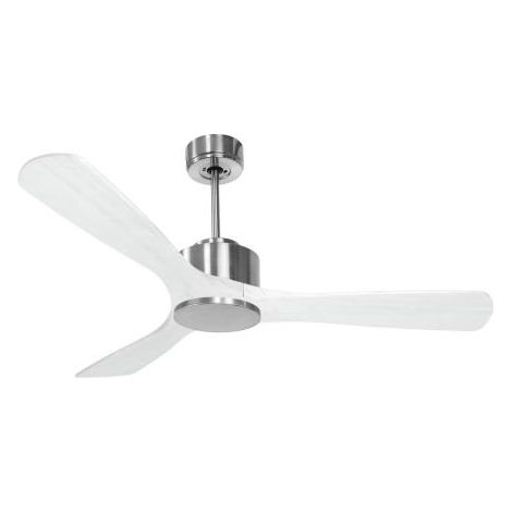 Modulo de KlassFan - Super destratificateur et ventilateur DC 132 cm Chrome pales bois blanc sans Lumière  25 à 40 m²