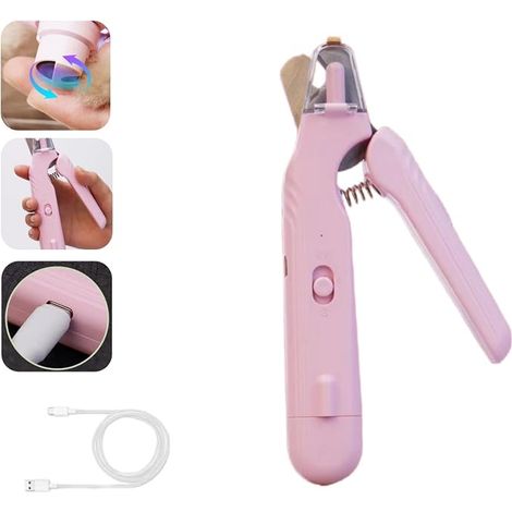 Coupe-ongles électrique pour chiens et chats, 2 en 1, pour petites, moyennes et grandes races, avec lumière LED.-AquaForge (1/5)