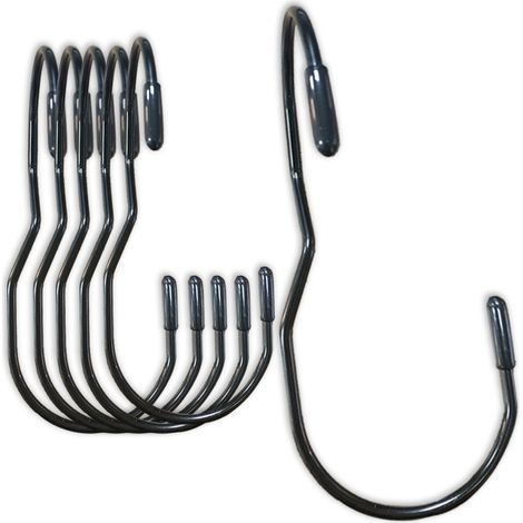 Set mit 12 S-förmigen Haken, geeignet für Kleiderschränke, Küchen und Badezimmer, zum Aufhängen von Kleidung, Hüten und Gürteln.