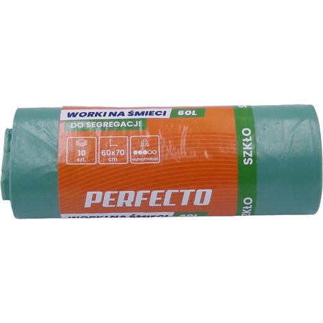 Müllsäcke 60L 60x70cm grün 10 Stück Perfecto