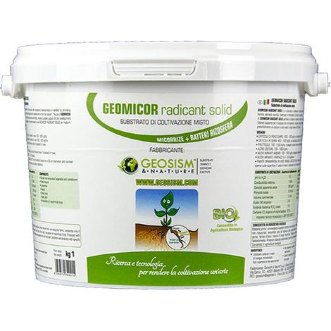 Geomicor Radicant Solid, (1 kg), inoculo granulare di funghi micorrizici e batteri della rizosfera per ortaggi, piante e fiori