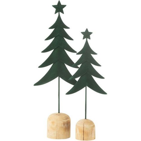 Sapin de Noël Déco sur Pied "Étoile" 49cm Vert Foncé (1/2)
