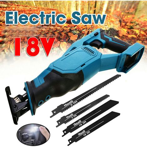 Scie Sabre, scie alternative sans fil 3000 W, vitesse variable, coupe du bois et du métal avec 4 lames (batterie non incluse), compatible avec batterie Makita