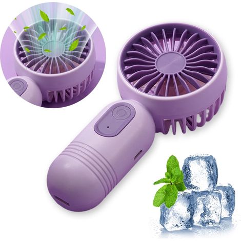 DIYOO Mini-Handventilator, tragbarer, per USB aufladbarer Taschenventilator, 400-mAh-Akku, niedliches Design, 3 Geschwindigkeitsstufen, ideal für Outdoor, Zuhause, Büro und Reisen – Weiß