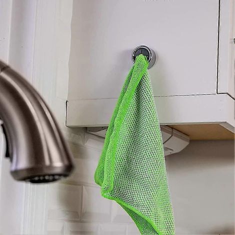 Pince à torchon, crochet adhésif pour torchon, ventouse pour torchon de cuisine, porte-torchon à ventouse pour salle de bain, armoire et placard (