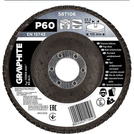 Disco lamellare in zirconio 115 x 22,2 mm, P60 (1/4)
