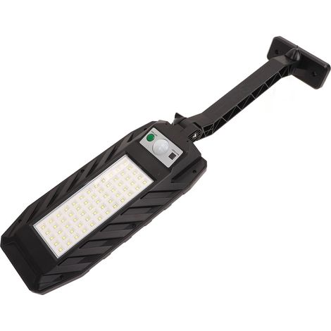 Lampe solaire extérieure avec détecteur de mouvement intégré, 60 LED, télécommande, idéale pour murs, jardins et poubelles. (1/5)