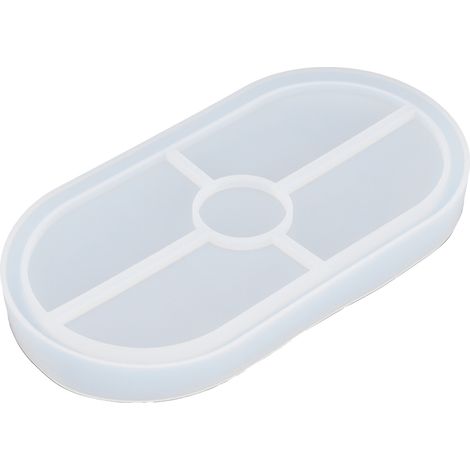 Moule en silicone ovale à faire soi-même pour sous-verres en résine époxy cristal, idéal pour la cuisine et la pâtisserie. (1/5)