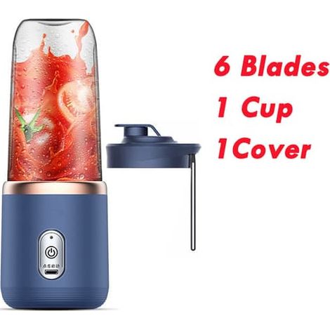 Blender portable pour smoothies et milkshakes, chargement USB - Bleu (1/5)