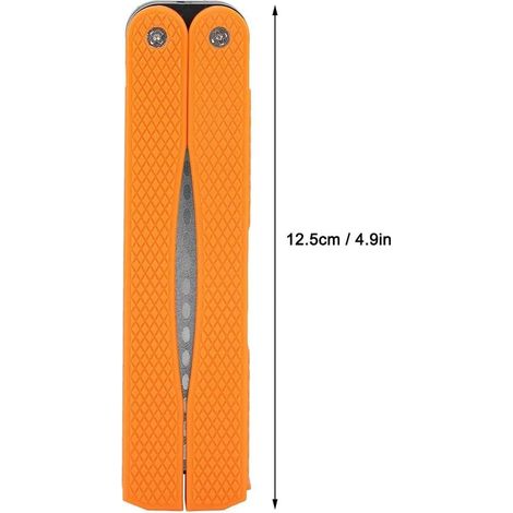 Messerschärfer, tragbarer Diamant-Messerschärfer, Klappmesserschärfen doppelseitiges Messerschärfen für den Außenbereich(Orange)