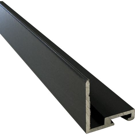 Cornière basse pour placard coulissant, rainure pour balai anti-poussière - Lg 1m (Gris ardoise) HOMEWELL (1/2)
