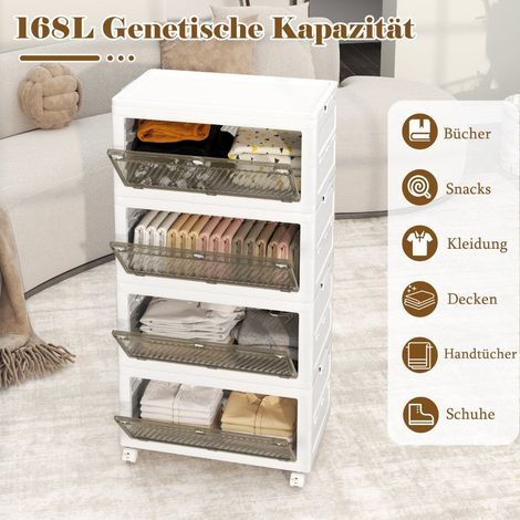 Zusammenklappbare aufbewahrungsbox mit deckel 126 l168 l rader
