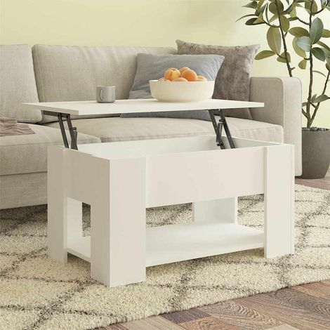 vidaXL Mesa de centro madera de ingeniería blanco 79x49x41 cm (1/5)