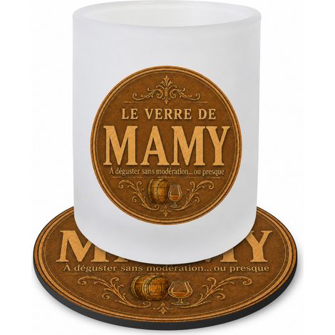 Verre Mamy 280 ml avec Sous-Verre Assorti Cadeau Grand-Mère (1/4)