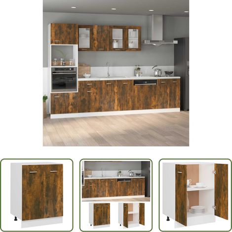 Küchenmöbel - Unterschrank Lyon Räuchereiche 60x46x81,5 cm Holzwerkstoff (1/5)