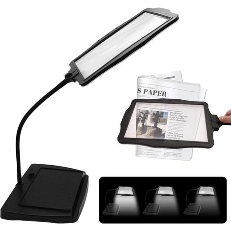 Loupe avec Lumière Et Support,Lampe Loupe De Bureau,Loupe A Col De Cygne,Lampe De Bureau Loup,Lampe Loupe Dvec Support Et Pince pour Personnes Agées,Journaux,Couture,Travaux Manuels,Peinture (1/5)