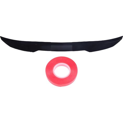 Aileron de Coffre Arrière de Voiture, Matériau ABS, Aileron Réglable 117 à 128 Cm à Forte Adhérence pour Traction et Force D'appui Améliorées, avec Ruban (Noir Brillant + Noir) (1/5)