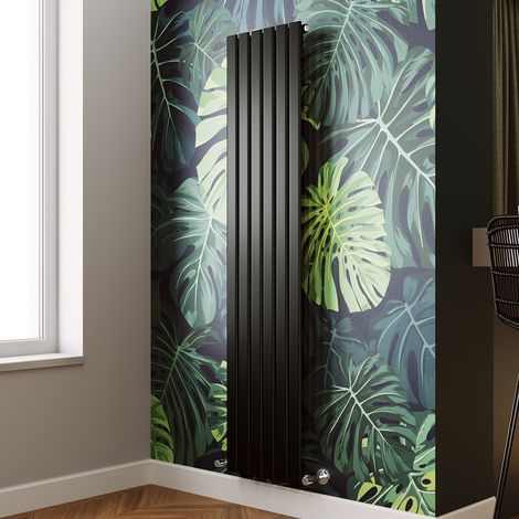 ELEGANT Modern Flat Panel Central Heating Radiator Black Vertical Single Panel Rads 1800 x 408mm