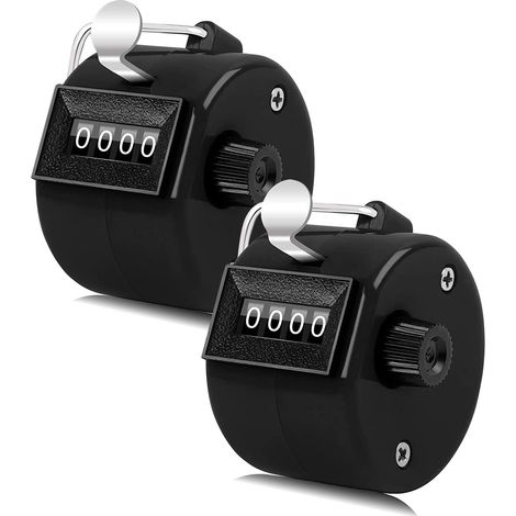 Compteur à Cliquer 4 Chiffres, 2 Pièces Compteur Manuel, Compteur Manuel en Métal pour Le Sport, Coach, Cas (Noir) (1/5)