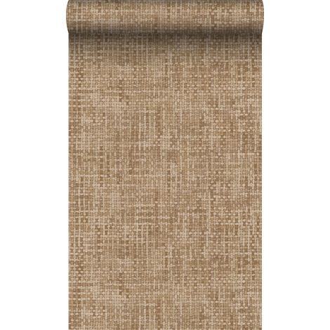 papier peint lin marron beige  - Origin Wallcoverings