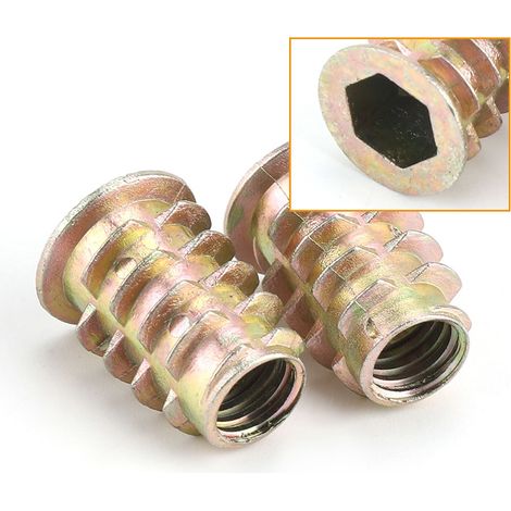 Écrous M8 en alliage de zinc avec filetage intérieur et extérieur, 20 pièces par paquet. (1/3)