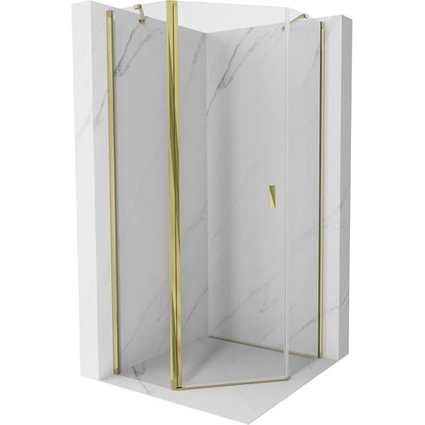 Mexen Mist fünfeckige Duschkabine schwenkbar 80 x 80 cm, transparent, gold - 8A8-080-080-50-00 (1/5)