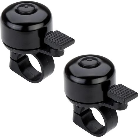 Set di 2 campanelli per bicicletta, adatti per manubri standard da 22 mm, clacson per bicicletta, impermeabili, forti e chiari, piccoli e portatili, facili da installare, in lega di alluminio, blu/vio (1/5)