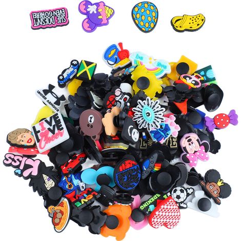 100 pieces de charmes de chaussures dessin animé imperméable exquis décoration multifonction pour DIY fête (1/5)