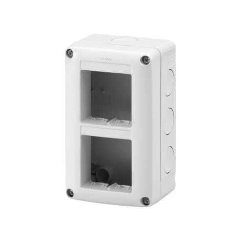 Contenitore per apparecchi system, Verticale protetto, 4 posti, Modulo 2x2, Grigio RAL 7035, IP40