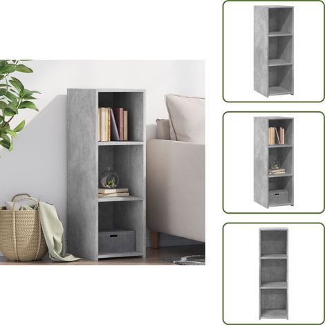 Buffet gris béton 30x41x93 cm bois d'ingénierie - Buffet Design Intemporel - Meuble Rangement Gris - Commode Bois D'ingénierie - Buffet Contemporain - Mobilier Salon (1/5)
