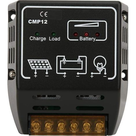 Controlador de carga solar AIDUCHO 20A, controlador de carga solar de 12V/24V, negro, con protección CMP12, regulador inteligente de batería para paneles solares. (1/5)