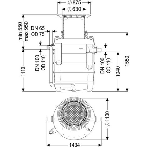 KESSEL 93004.80D-DR Séparateur de graisses EasyClean encastrable