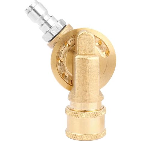 Gutter Cleaner Coupler, Pressure Washer Nozzle Swivel Coupler, Brass Swivel Coupler, 270 Degree Rotation, 1/4" Quick Disconnect, 4500 PSI (1/5)