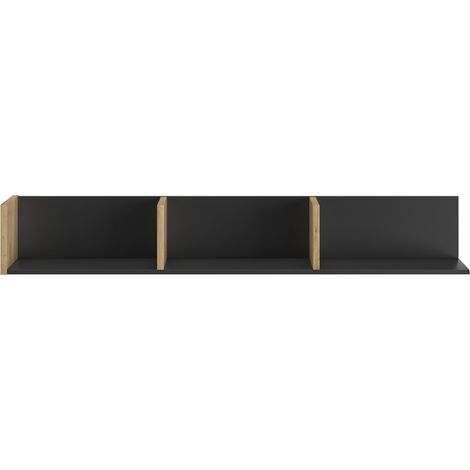 Calicosy – Étagère murale chêne artisan – Dimensions 160 x 24 x 24 cm – Fixation murale facile – Meuble de rangement moderne (1/4)