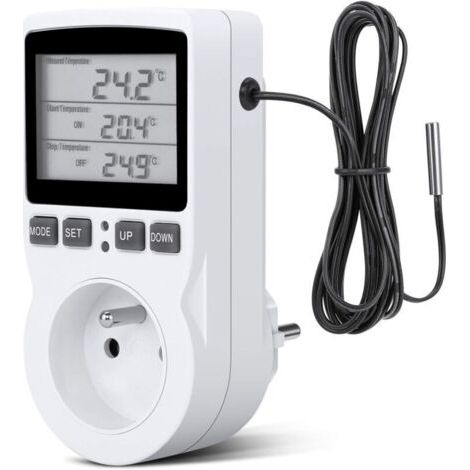 Regulateur Température Numérique,Prise Thermostat Chauffage Refroidissement Regulateur De Temperature LCD,200v-250v pour Régulateur Température Ferme