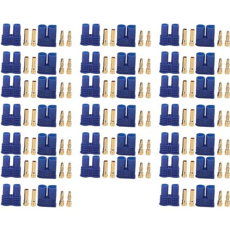20 Sets EC2-Batterieanschlussstecker EC2 Buchse/Stecker Adapter für RC-LiPo-Akkus (1/4)