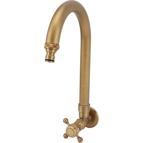 [NEVER USED] Antique-style outdoor garden tap, built-in for wall mounting, frost-resistant, 360-degree swivel, single cold water tap, fine spout