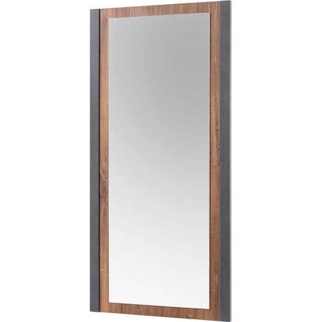 Garderoben-Spiegel im Industrial Stil DALLAS-61 Stirling Oak Nb. mit Matera Anthrazit B/H/T ca.: 54x110x1,6 cm (1/3)