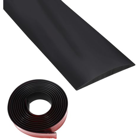 Profil de transition Rail de transition en vinyle autocollant, bandes de revêtement de sol, bandes de revêtement en grain de bois pour sols (noir, 4 cm × 3 m) (1/5)