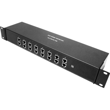 BeMatik - Parasurtenseur Ethernet RJ45 10KA 5V 16 ports crémaillère 8 broches 19 " (1/5)