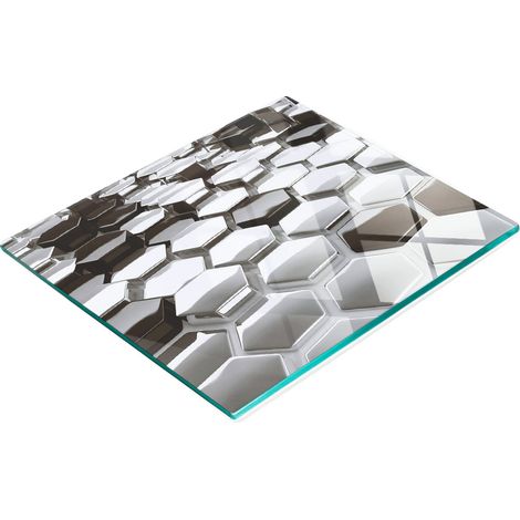 Vassoio decorativo in vetro con grafica 3D per servire snack, 60x52 cm (1/5)