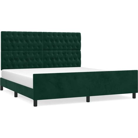 Maison Exclusive - Giroletto con Testiera Verde Scuro 180x200 cm in Velluto (1/5)