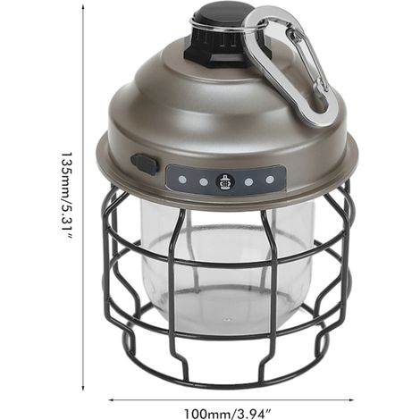 Lanterne de camping suspendue d'extérieur, lampe de tente rechargeable, lanterne vintage portable pour jardin, terrasse ou fête. (1/5)