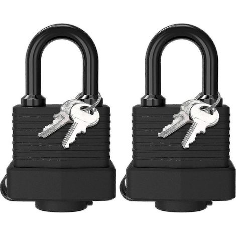 Cadenas avec clé, [Lot de 2] [4 clés] Cadenas étanches 40 mm (1/5)
