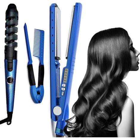 Set De Plaque 3in1 Pour Cheveux En Céramique De Titane Nain Avec Peigne En Fer à Curling