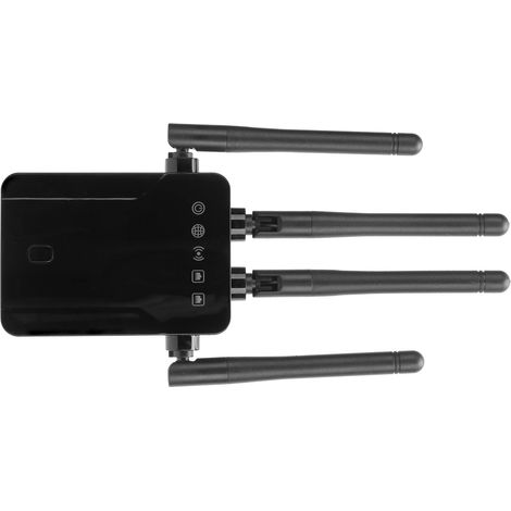 WLAN-Signalverstärker mit 300 m Reichweite, 4 Antennen, 2 Ethernet-Anschlüssen, 100–240 V EU-Stecker, WLAN-Netzwerk-Repeater