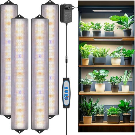 420 LED Full Spectrum Plant Light Grow Light with Automatic Timer 4/8/12/16 Hours 4pcs 35cm Grow Light with 5 Brightness Levels Lamp (1/5)